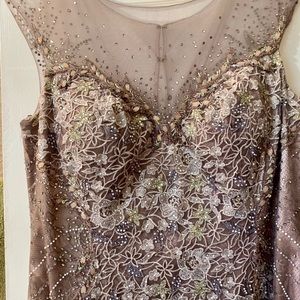 Elegant gray gown perfect for wedding or gala